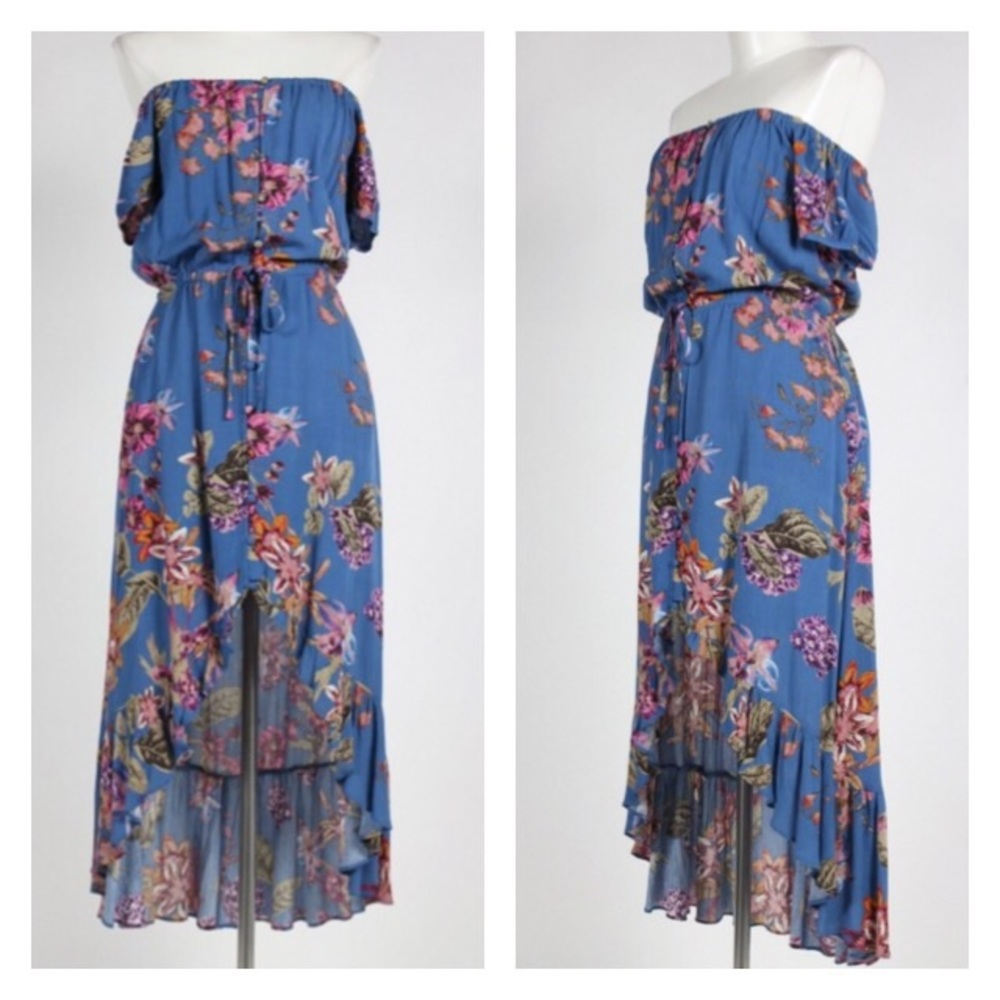 Floral Off Shoulder Hi Lo Dress - Picture 3 of 4